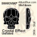 施華洛世奇 Skull 平底石 (2856) 18x14mm - 顏色（半塗層） 無水銀底