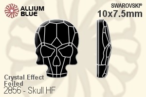 施华洛世奇 Skull 熨底平底石 (2856) 10x7.5mm - 白色（半涂层） 铝质水银底