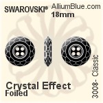 Swarovski Classic Button (3008) 14mm - Clear Crystal With Platinum Foiling