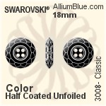 施華洛世奇 經典鈕扣 (3008) 18mm - 顏色（半塗層） 無水銀底