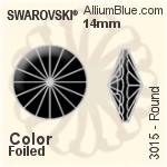 Swarovski Round Button (3015) 14mm - Color With Platinum Foiling