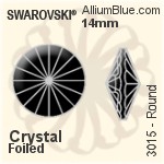 施华洛世奇 Round 钮扣 (3015) 14mm - Clear Crystal With Aluminum Foiling