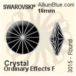 施华洛世奇 Round 钮扣 (3015) 16mm - Crystal (Ordinary Effects) With Aluminum Foiling