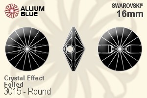 Swarovski Round Button (3015) 16mm - Crystal Effect With Platinum Foiling
