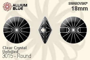 Swarovski Round Button (3015) 18mm - Clear Crystal Unfoiled