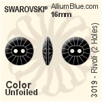 Swarovski Rivoli (2 Holes) Button (3019) 16mm - Color Unfoiled