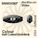Swarovski Dufflecoat Button (3024) 32mm - Crystal Effect Unfoiled