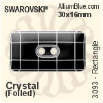 Swarovski Rectangle Button (3093) 30x16mm - Colour (Uncoated) With Aluminum Foiling