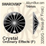 Swarovski Rivoli (Partly Frosted) Sew-on Stone (3200/G) 12mm - Crystal Effect With Platinum Foiling
