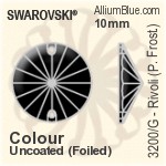 Swarovski Rivoli (Partly Frosted) Sew-on Stone (3200/G) 16mm - Clear Crystal With Platinum Foiling