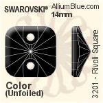Swarovski Rivoli Square Sew-on Stone (3201) 14mm - Color Unfoiled