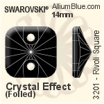 Swarovski Rivoli Square Sew-on Stone (3201) 14mm - Color With Platinum Foiling