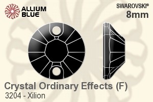 Swarovski Xilion Sew-on Stone (3204) 8mm - Crystal Effect With Platinum Foiling