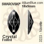Swarovski Triangle Sew-on Stone (3270) 22mm - Clear Crystal With Platinum Foiling