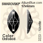 施華洛世奇 馬眼形 手縫石 (3223) 12x6mm - 顏色 無水銀底
