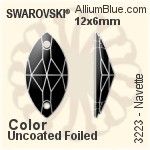 Swarovski Navette Sew-on Stone (3223) 29x14.5mm - Clear Crystal With Platinum Foiling