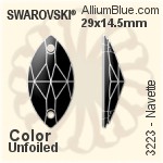 Swarovski Navette Sew-on Stone (3223) 29x14.5mm - Crystal Effect With Platinum Foiling