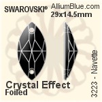 Swarovski Navette Sew-on Stone (3223) 18x9mm - Clear Crystal With Platinum Foiling