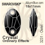 Swarovski Skull Flat Back No-Hotfix (2856) 18x14mm - Crystal Effect With Platinum Foiling
