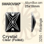 スワロフスキー Pear-shaped ソーオンストーン (3230) 18x10.5mm - クリスタル 裏面プラチナフォイル