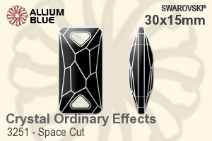 施华洛世奇 Space Cut 手缝石 (3251) 30x15mm - 白色（半涂层） 无水银底