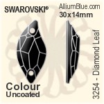 Swarovski Diamond Leaf Sew-on Stone (3254) 20x9mm - Clear Crystal With Platinum Foiling