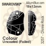 Swarovski Divine Rock Sew-on Stone (3257) 27x19mm - Crystal (Ordinary Effects) With Platinum Foiling