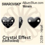 スワロフスキー Heart ソーオンストーン (3259) 16mm - クリスタル エフェクト 金 メッキパーツ 裏面にホイル無し
