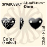 施華洛世奇 心形 手縫石 (3259) 12mm - 顏色 白金水銀底