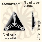 Swarovski Triangle Sew-on Stone (3270) 22mm - Crystal Effect With Platinum Foiling