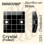スワロフスキー Chessboard ソーオンストーン (3293) 20mm - カラー（コーティングなし） プラチナフォイル