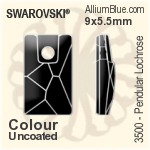 Swarovski Pendular Lochrose Sew-on Stone (3500) 17x9.5mm - Colour (Uncoated) Unfoiled