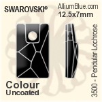 Swarovski Pendular Lochrose Sew-on Stone (3500) 12.5x7mm - Colour (Uncoated) With Platinum Foiling