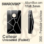 Swarovski Pendular Lochrose Sew-on Stone (3500) 17x9.5mm - Crystal (Ordinary Effects) With Platinum Foiling