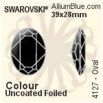 Swarovski Oval (TC) Fancy Stone (4130/2) 8x6mm - Clear Crystal With Green Gold Foiling