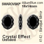 Swarovski Baroque Mirror Fancy Stone (4142) 18x14mm - Crystal Effect With Platinum Foiling