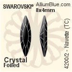 施華洛世奇 Navette (TC) 花式石 (4200/2) 15x4mm - Clear Crystal With Green Gold Foiling