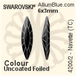 Swarovski Navette (TC) Fancy Stone (4200/2) 6x3mm - Clear Crystal With Green Gold Foiling