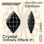 Swarovski Lemon Fancy Stone (4230) 19x12mm - Clear Crystal With Platinum Foiling