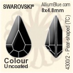 スワロフスキー Pear-shaped (TC) ファンシーストーン (4300/2) 10x6mm - カラー（コーティングなし） ゴールドフォイル