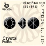 Preciosa MC Chaton (431 11 111) SS6 / PP13 - Clear Crystal With Golden Foiling