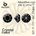 寶仕奧莎 機切尖底石 OPTIMA (431 11 111) SS6.5 / PP14 - 透明白色 金箔底