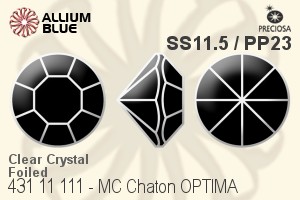 Preciosa MC Chaton OPTIMA (431 11 111) SS11.5 / PP23 - Clear Crystal With Golden Foiling