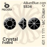 Preciosa MC Chaton (431 11 111) SS34 - Clear Crystal With Golden Foiling