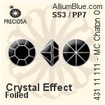 Preciosa MC Chaton (431 11 111) SS3 / PP7 - Crystal (Coated) With Silver Foiling