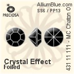 Preciosa MC Chaton (431 11 111) SS6 / PP13 - Crystal (Coated) With Silver Foiling