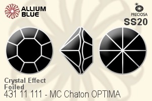 Preciosa MC Chaton OPTIMA (431 11 111) SS20 - Crystal Effect With Silver Foiling