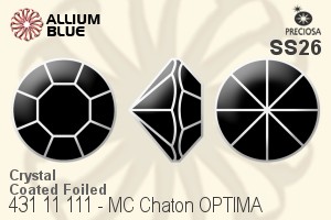 Preciosa MC Chaton OPTIMA (431 11 111) SS26 - Crystal Effect With Silver Foiling