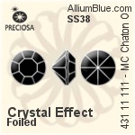 Preciosa MC Chaton OPTIMA (431 11 111) SS38 - Crystal Effect With Silver Foiling
