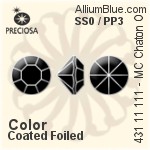 Preciosa プレシオサ MC マシーンカットチャトン OPTIMA (431 11 111) SS0 / PP3 - カラー（コーティング） 裏面ゴールドフォイル
